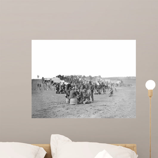 Camp Scene during American Wall Decal Design 3