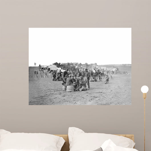 Camp Scene during American Wall Decal Design 3