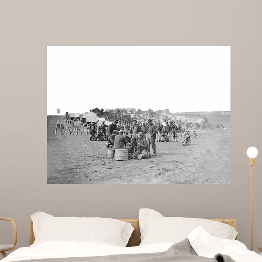 Camp Scene during American Wall Decal Design 3