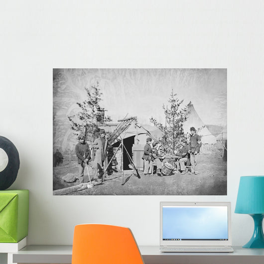 Camp Scene during American Wall Decal Design 2