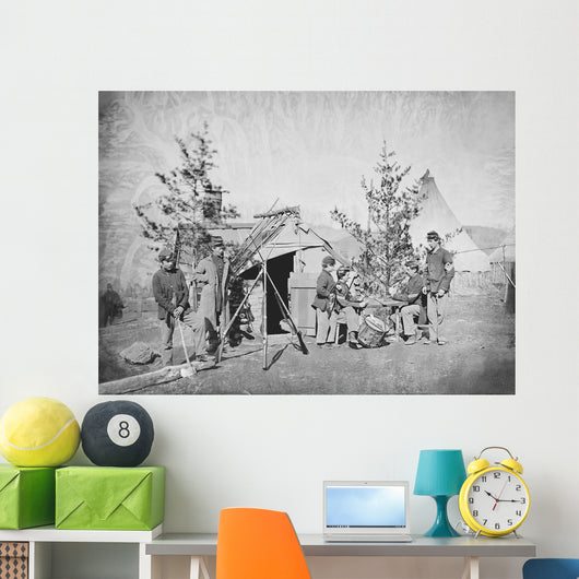 Camp Scene during American Wall Decal Design 2