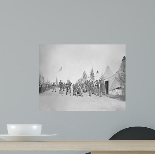 Military Camp with Soldiers Wall Decal