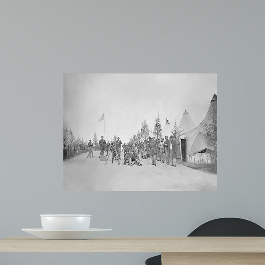 Military Camp with Soldiers Wall Decal