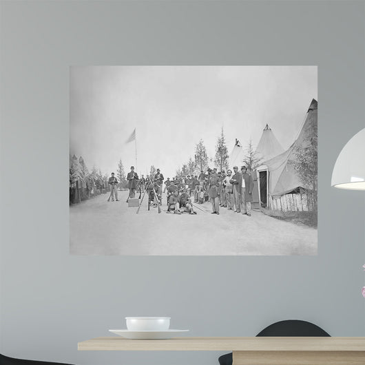 Military Camp with Soldiers Wall Decal