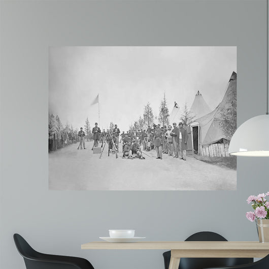 Military Camp with Soldiers Wall Decal