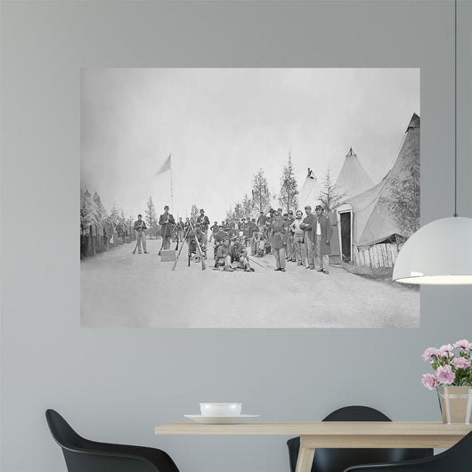 Military Camp with Soldiers Wall Decal