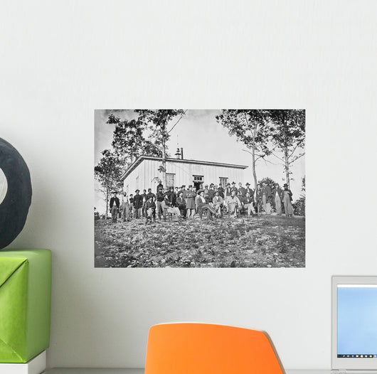 Group Soldiers Camp during Wall Decal