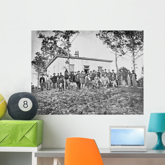 Group Soldiers Camp during Wall Decal