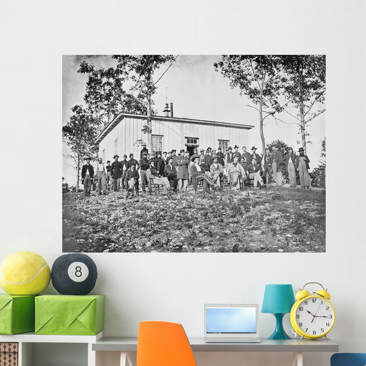 Group Soldiers Camp during Wall Decal