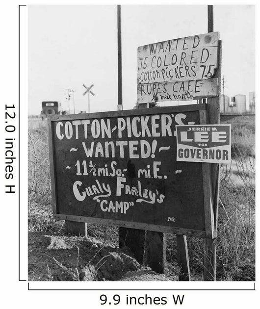 Cotton Picker Signs Highway Wall Decal