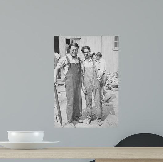 Father and Son Working Wall Decal
