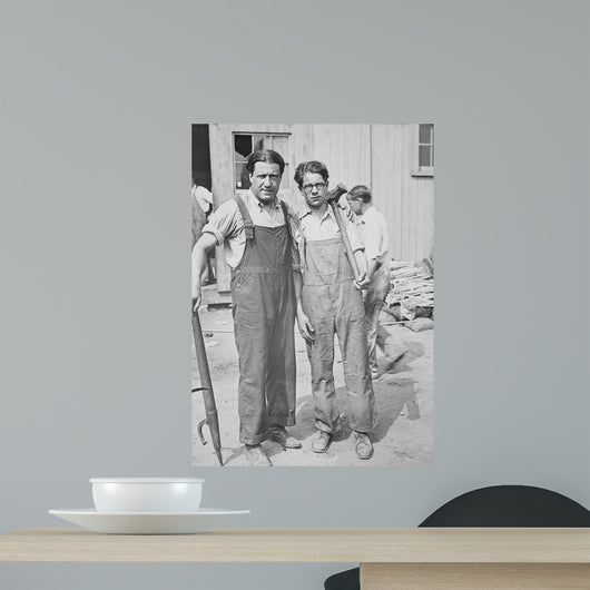 Father and Son Working Wall Decal