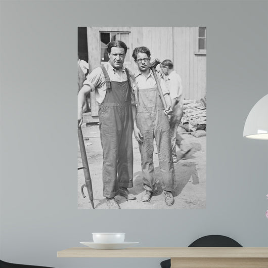 Father and Son Working Wall Decal