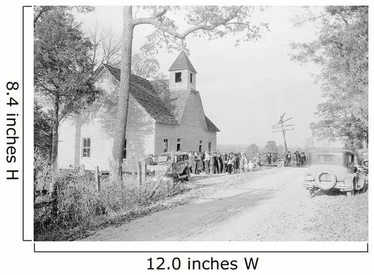 Congregation Leaving Service Country Wall Decal