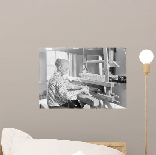 Woman Weaving Old-fashioned Jean Wall Decal