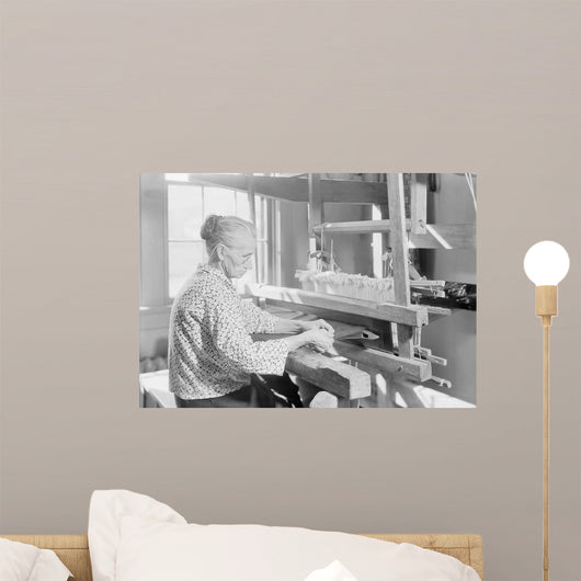 Woman Weaving Old-fashioned Jean Wall Decal
