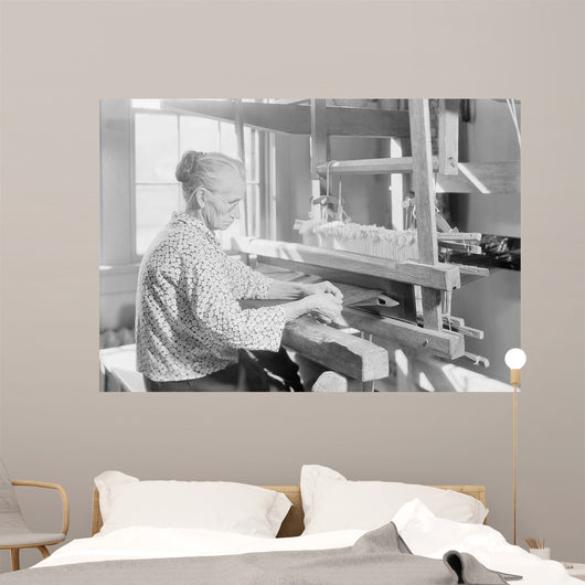 Woman Weaving Old-fashioned Jean Wall Decal