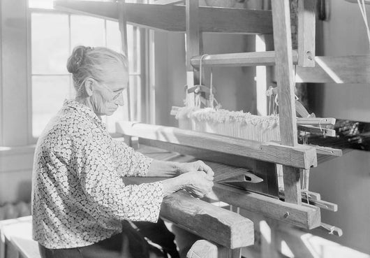 Woman Weaving Old-fashioned Jean Wall Decal