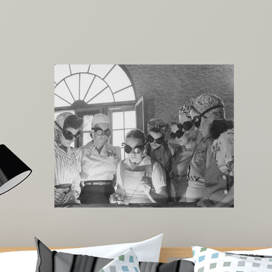 Women Learning War Work Wall Decal