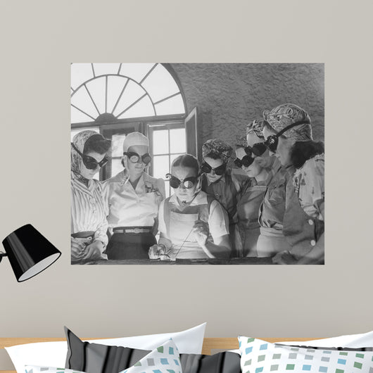 Women Learning War Work Wall Decal
