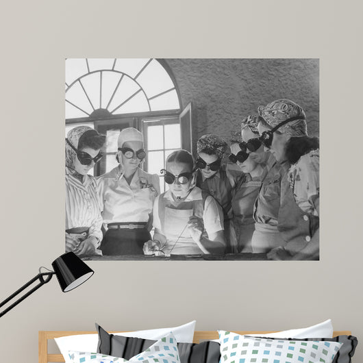 Women Learning War Work Wall Decal