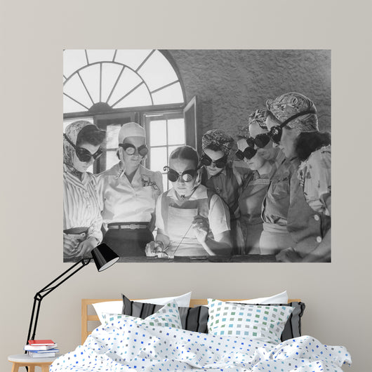 Women Learning War Work Wall Decal