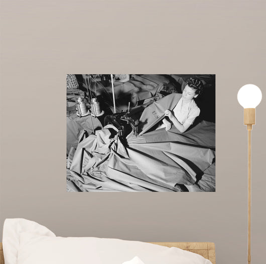 Woman Fabricates Pup Tents Wall Decal