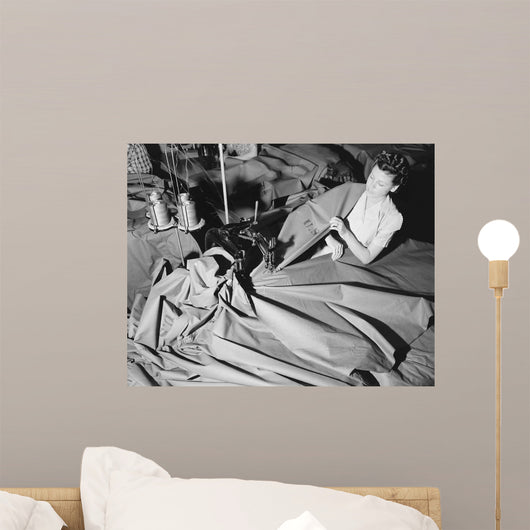 Woman Fabricates Pup Tents Wall Decal