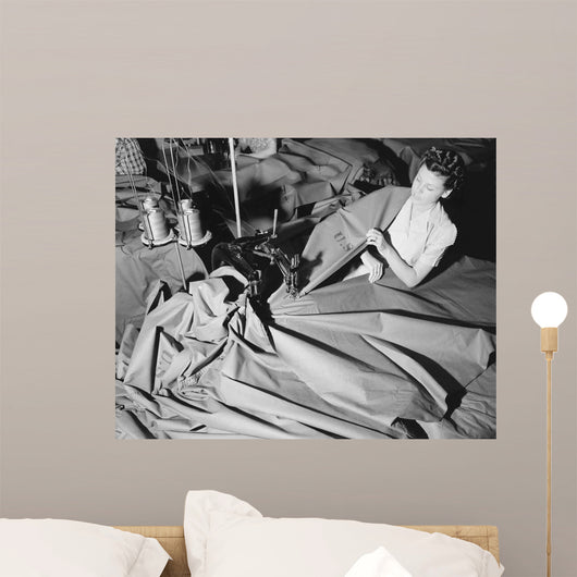 Woman Fabricates Pup Tents Wall Decal