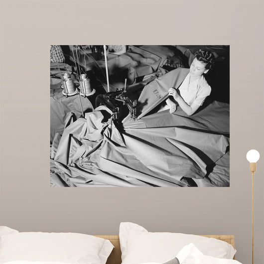 Woman Fabricates Pup Tents Wall Decal