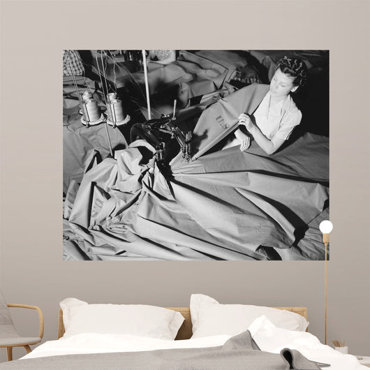 Woman Fabricates Pup Tents Wall Decal