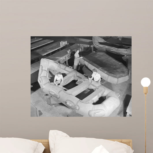 Women Workers Building Assault Wall Decal