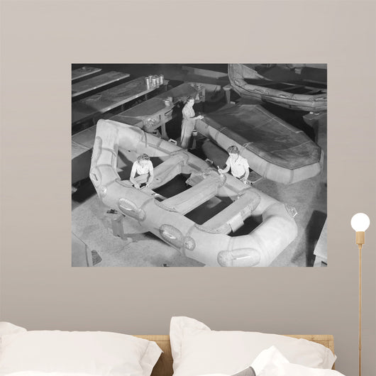 Women Workers Building Assault Wall Decal