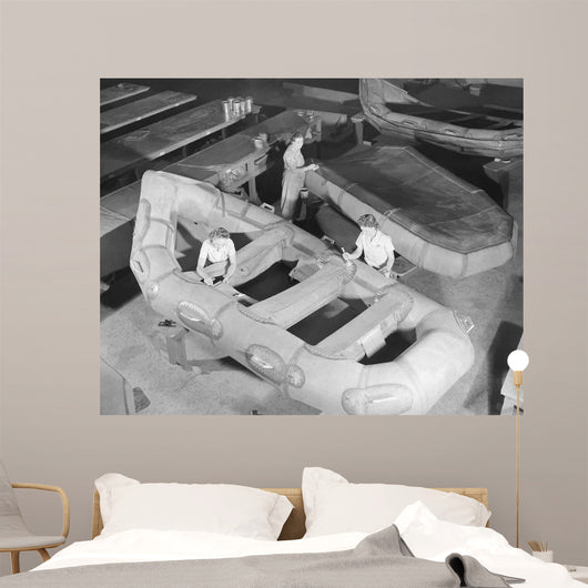 Women Workers Building Assault Wall Decal