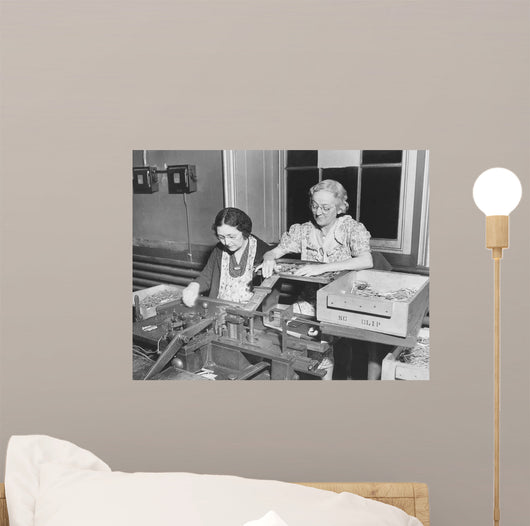 Women Assembling 30 Caliber Wall Decal