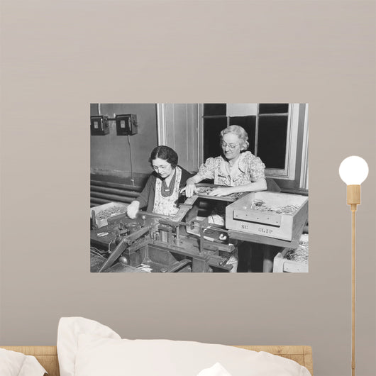 Women Assembling 30 Caliber Wall Decal