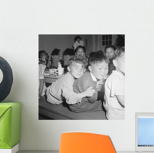 Japanese-American Boy Gets Hug Wall Decal