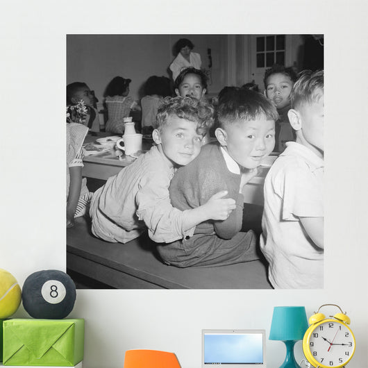 Japanese-American Boy Gets Hug Wall Decal