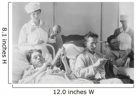 Wounded Soldiers Knitting under Wall Decal