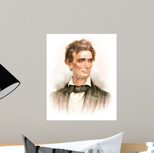Portrait Young Abraham Lincoln Wall Decal Design 1