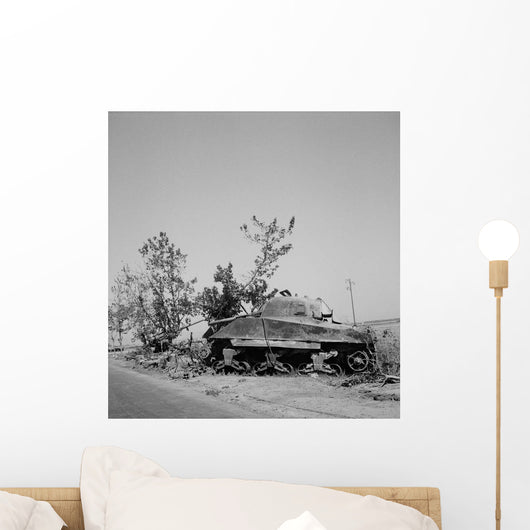 Wreckage General Sherman Tank Wall Decal