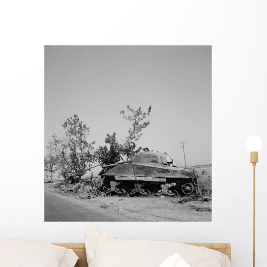 Wreckage General Sherman Tank Wall Decal