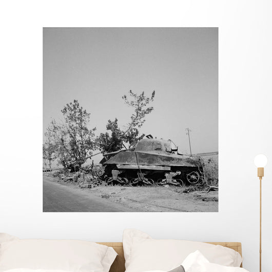 Wreckage General Sherman Tank Wall Decal