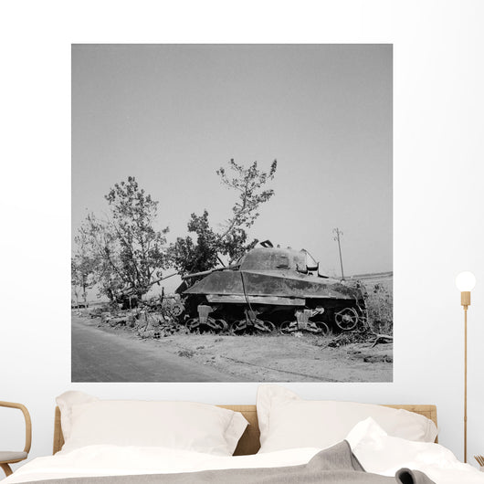 Wreckage General Sherman Tank Wall Decal