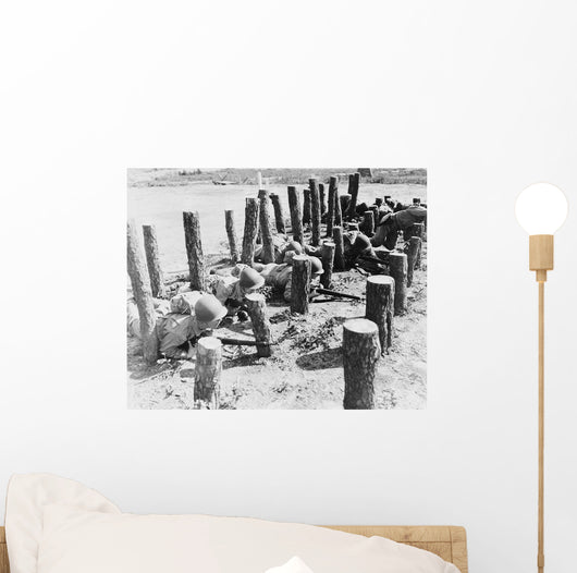 Soldiers Crawl through Obstacle Wall Decal
