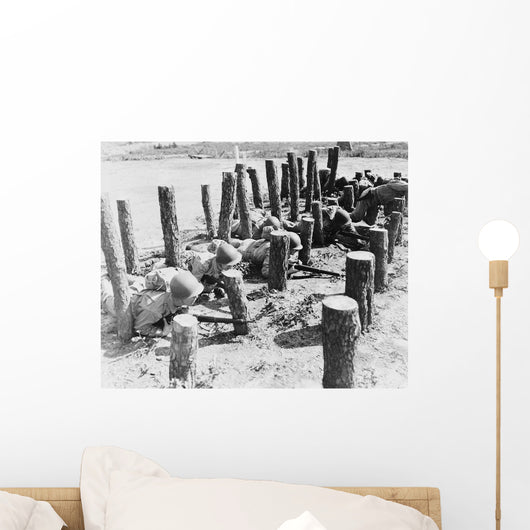 Soldiers Crawl through Obstacle Wall Decal