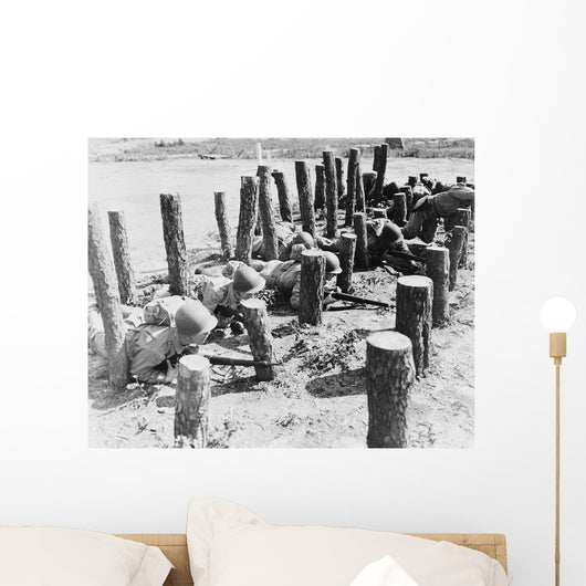 Soldiers Crawl through Obstacle Wall Decal