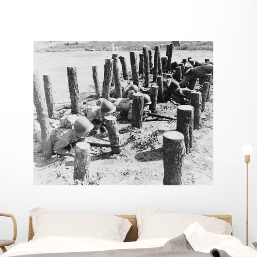 Soldiers Crawl through Obstacle Wall Decal