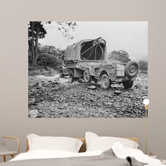 Us Military Truck with Wall Decal