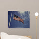American Flag Waving Wind Wall Decal Design 1